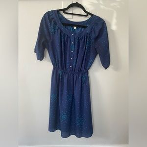 I Love H81 Navy Blue Polka Dot Dress